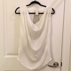 White sleeveless blouse with sequined back